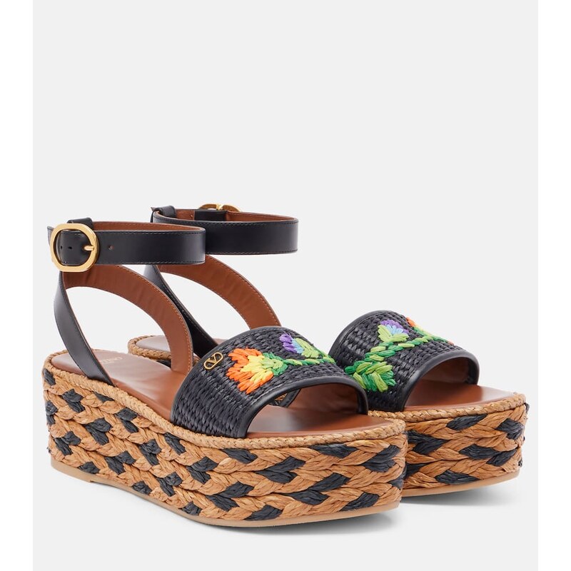 Valentino Garavani Bribri raffia espadrille wedges