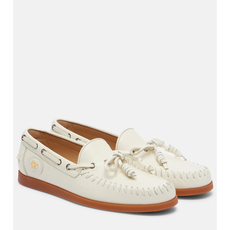 Valentino Garavani Palm Avenue VLogo leather boat shoes