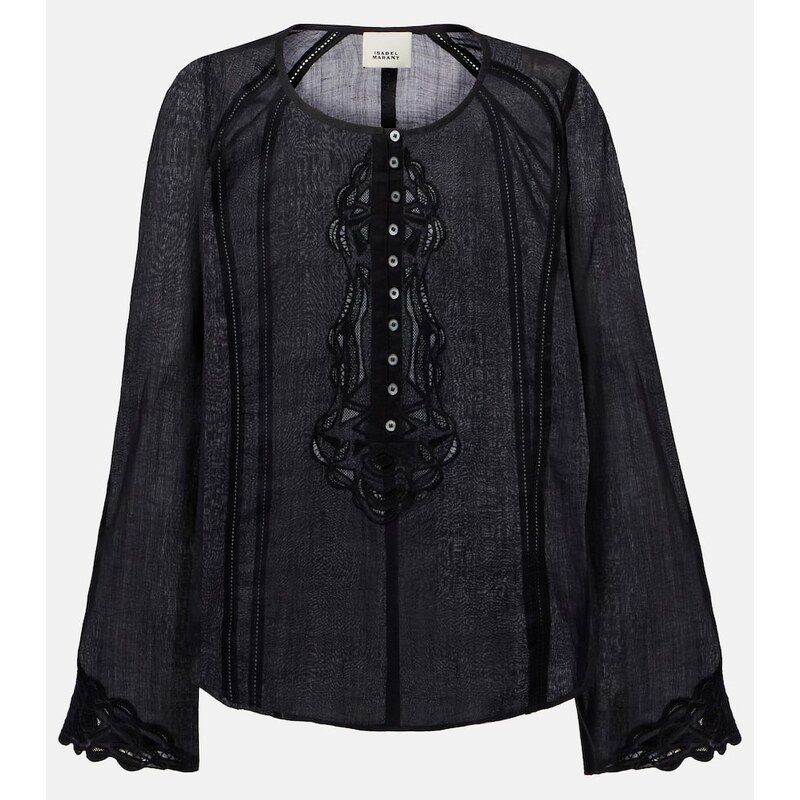 Isabel Marant Luciele embroidered ramie blouse