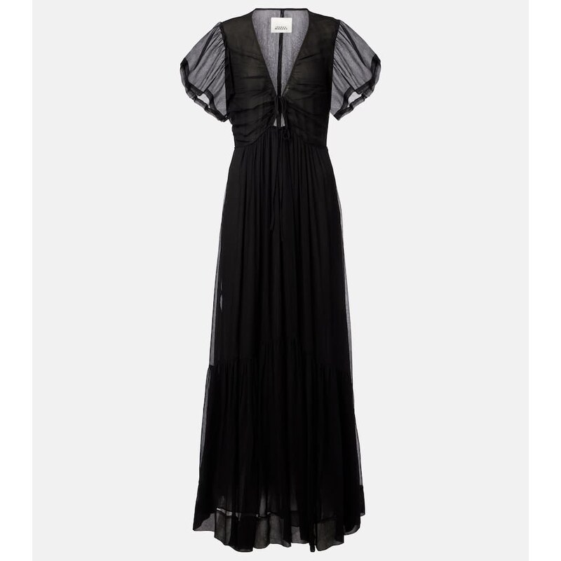 Isabel Marant Agathe gathered silk maxi dress