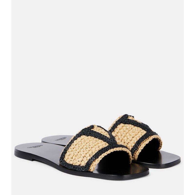 Valentino Garavani Viva Superstar embroidered crochet slides