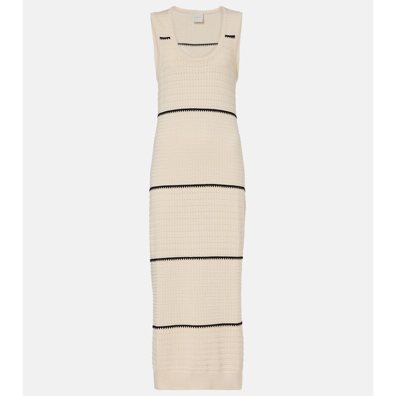 Varley Scott striped cotton midi dress
