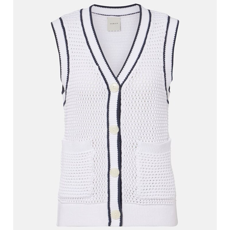 Varley Leilani open-knit cotton-blend top