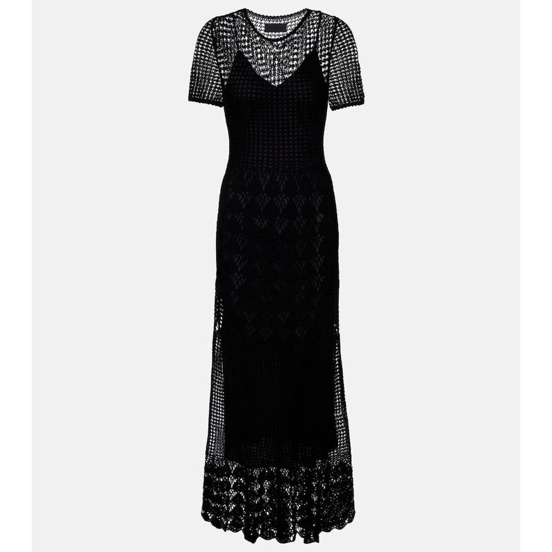 Nili Lotan Yoko crochet cotton midi dress