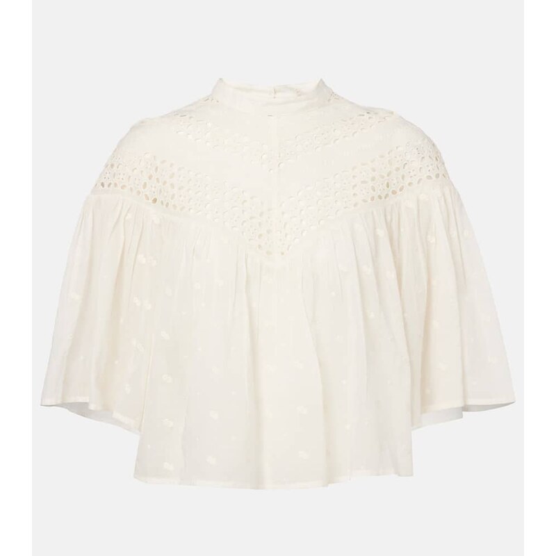 Nili Lotan Mikki embroidered cotton voile top