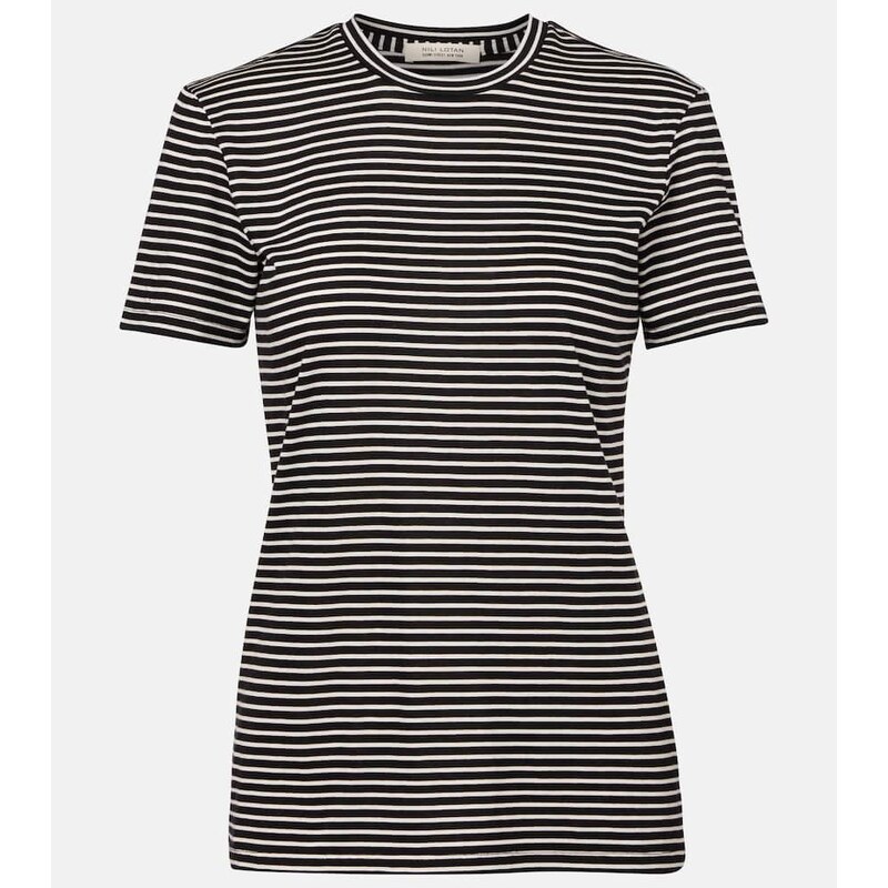 Nili Lotan Lana striped cotton-blend T-shirt
