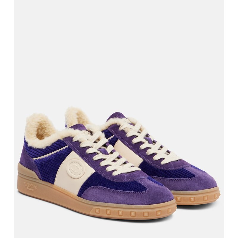 Valentino Garavani Upvillage suede and corduroy sneakers