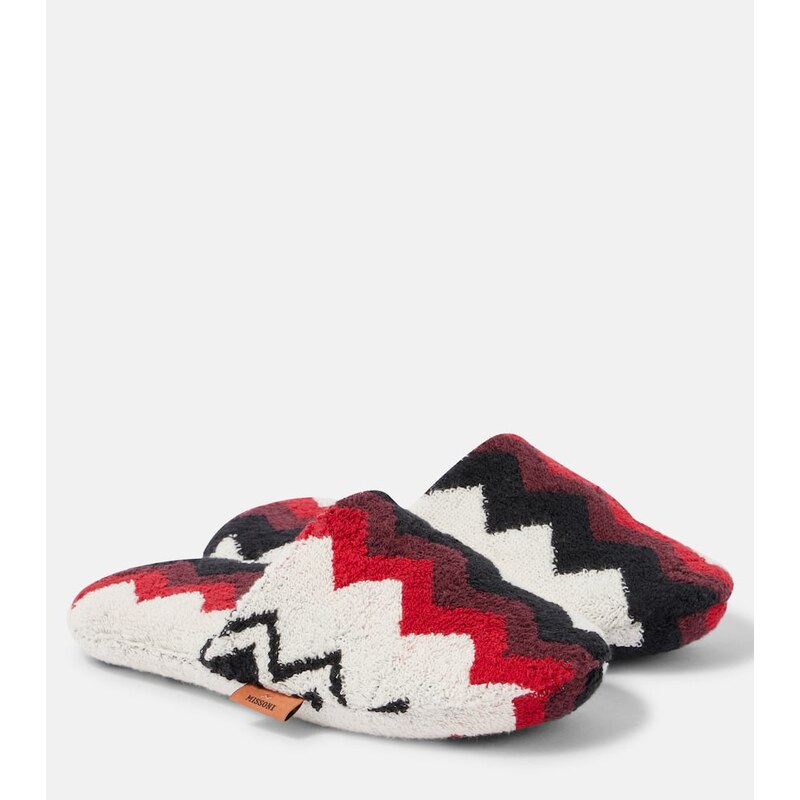 Missoni Zigzag cotton terry house shoes