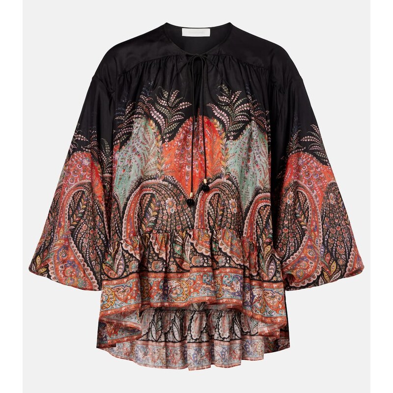 Zimmermann Rhiannon ruffled silk top