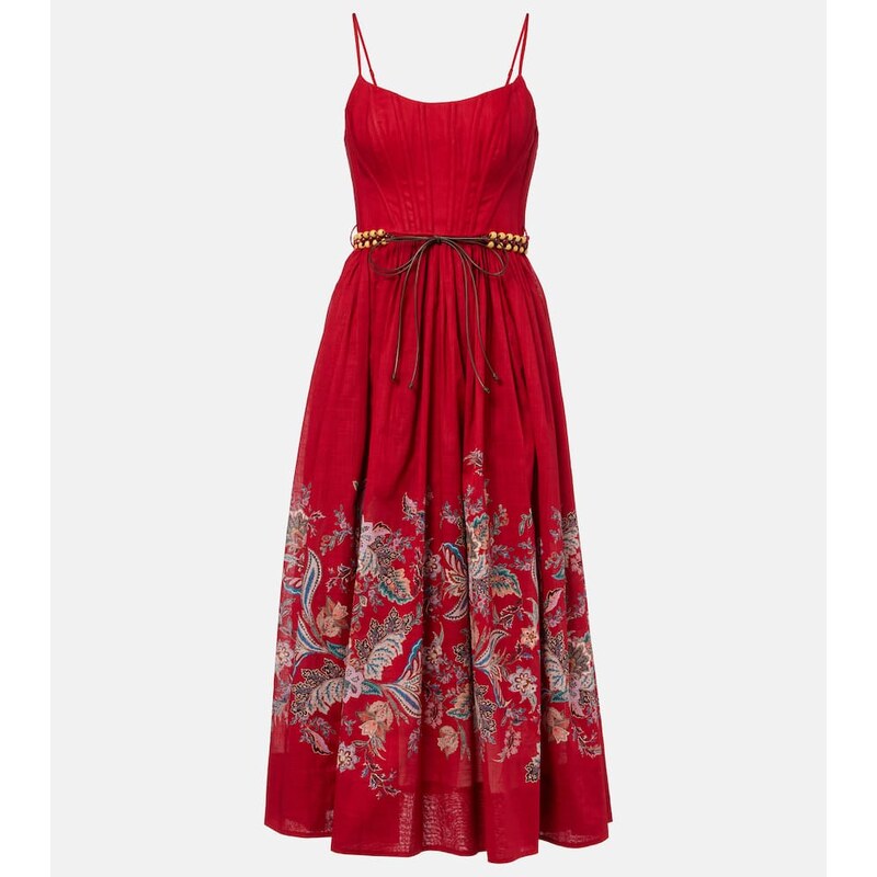Zimmermann Rhiannon gathered paisley cotton midi dress