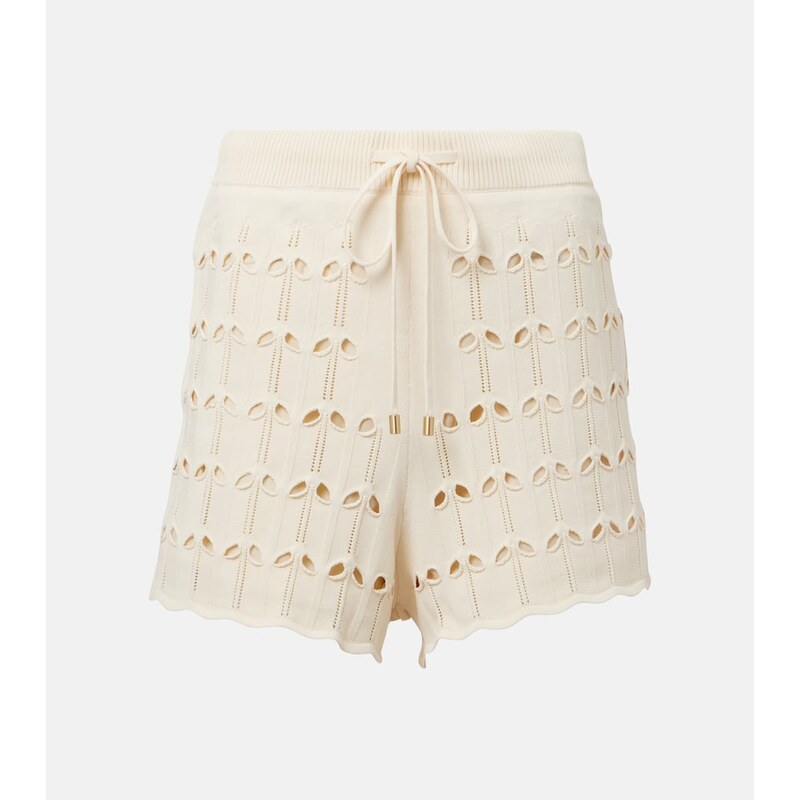 Zimmermann High-rise pointelle shorts