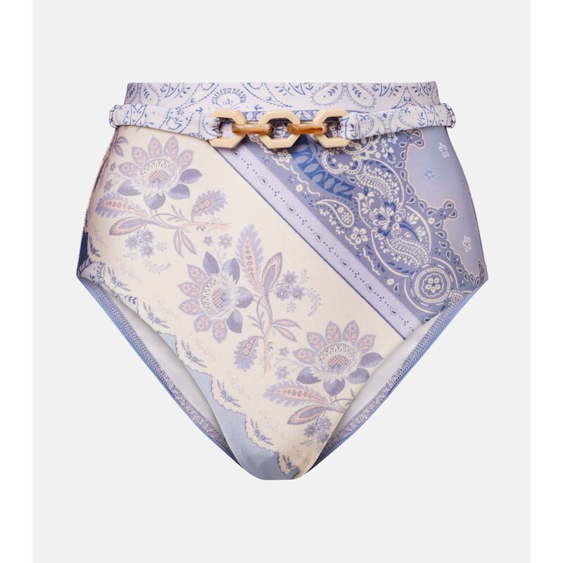 Zimmermann Lucky floral high-rise bikini bottoms