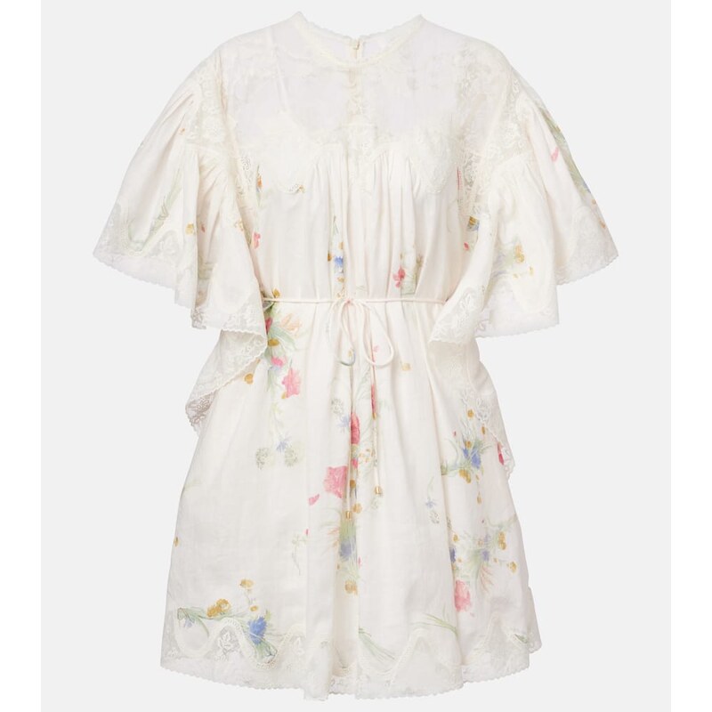 Zimmermann Lucky lace-trimmed linen minidress
