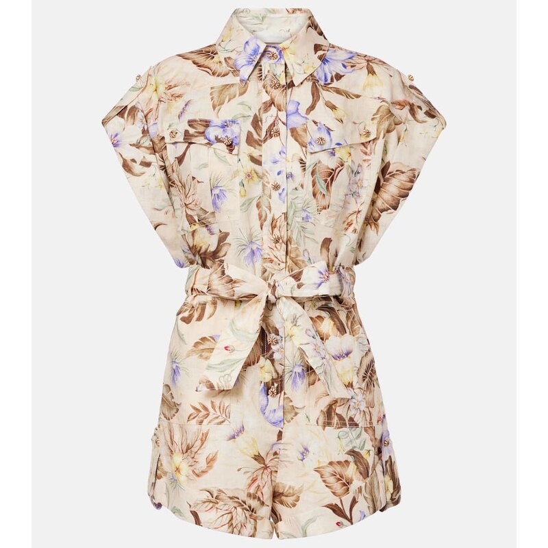Zimmermann Floral linen romper