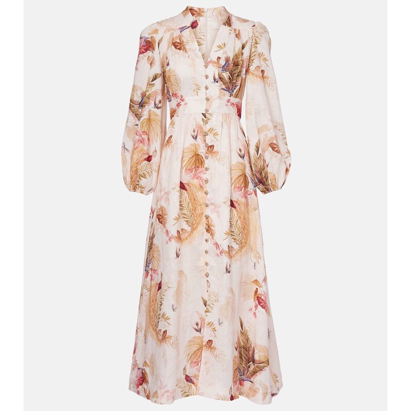 Zimmermann Ascension floral linen midi dress