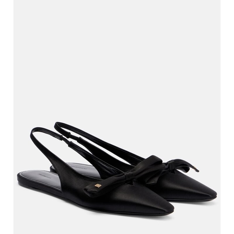 Balenciaga Nano BB satin slingback flats