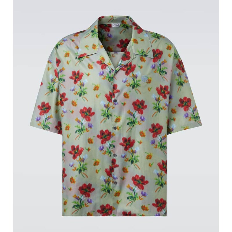 Loewe Floral cotton and silk twill bowling shirt