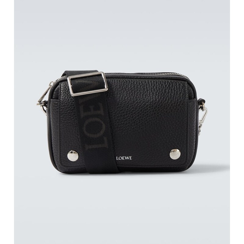 Kůžová taška Loewe Pebble Small barvy černá