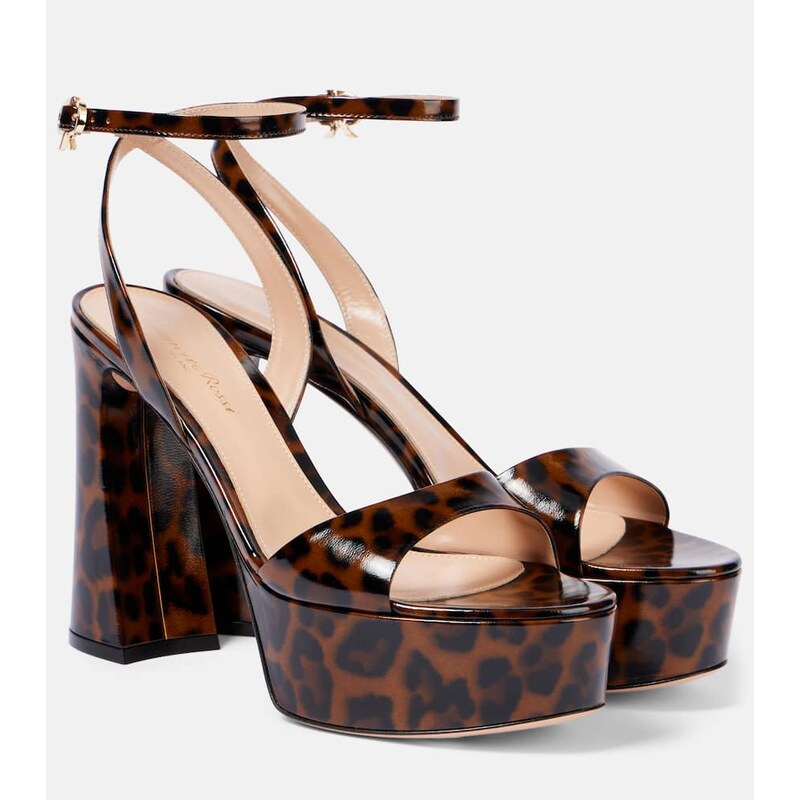 Gianvito Rossi Nancy 110 leopard-print platform sandals