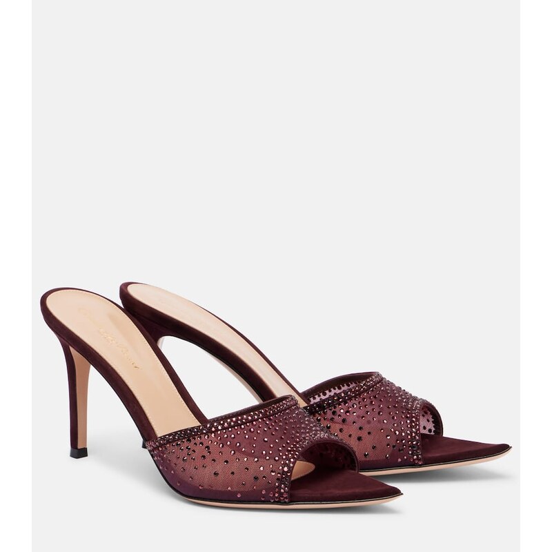 Gianvito Rossi Rania 85 crystal-embellished mules