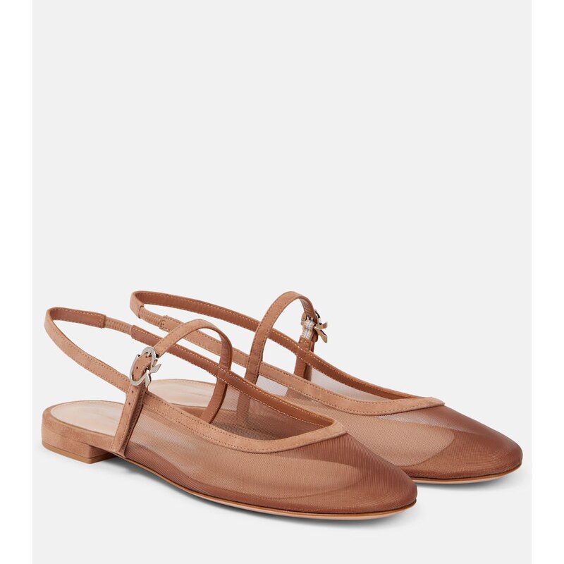Gianvito Rossi Organza slingback flats