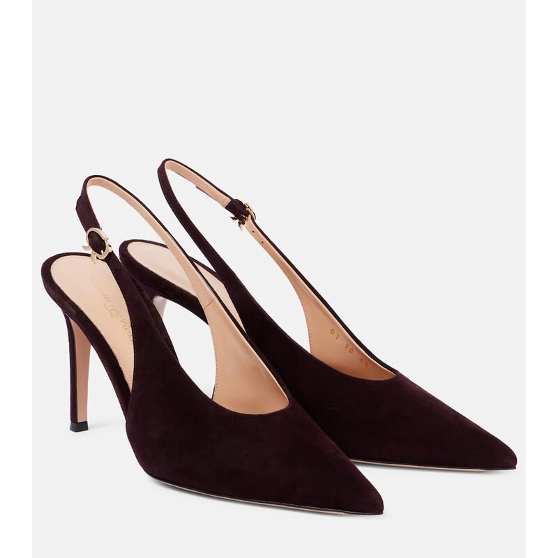 Gianvito Rossi Robbie suede slingback pumps