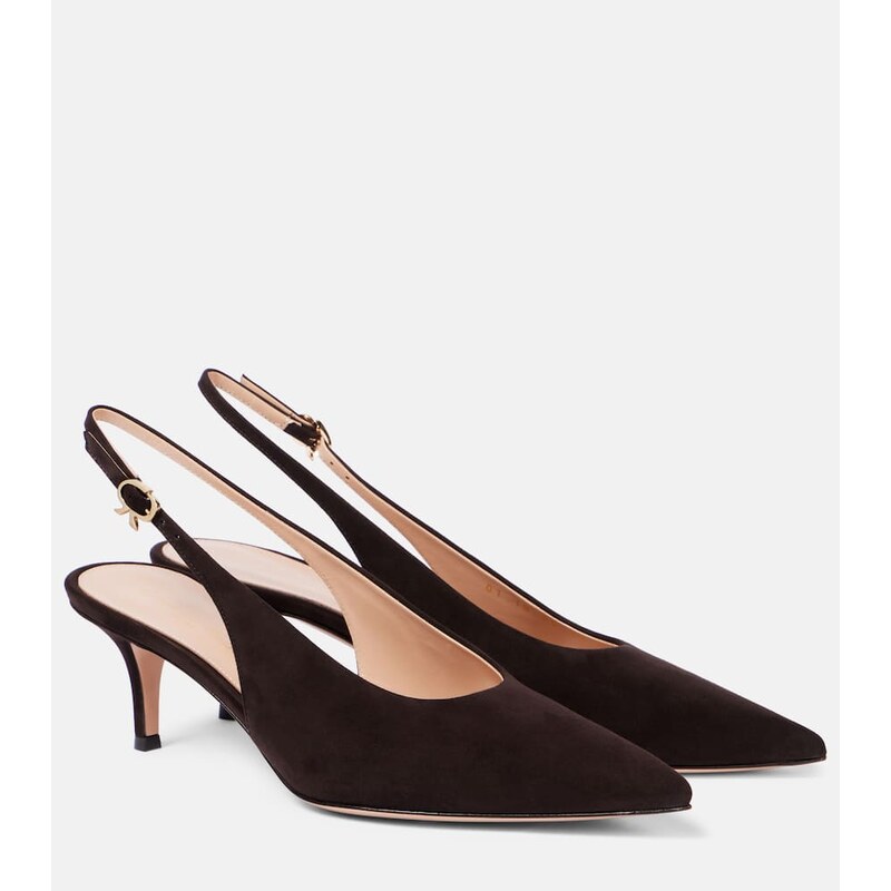 Gianvito Rossi Robbie 55 suede slingback pumps