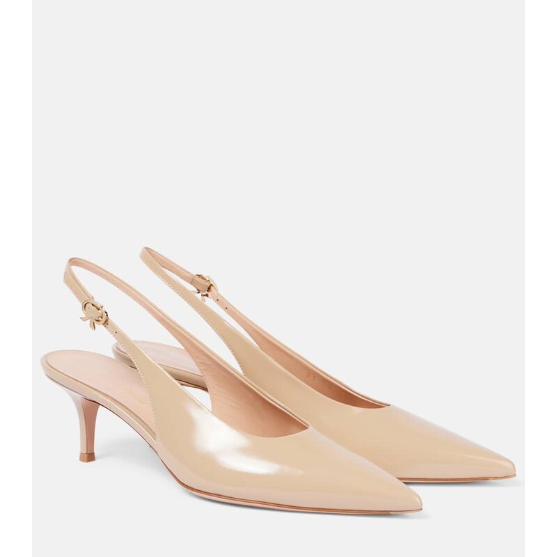 Gianvito Rossi Robbie 55 patent leather slingback pumps