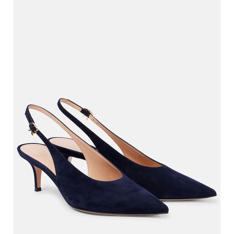 Gianvito Rossi Robbie 55 suede slingback pumps