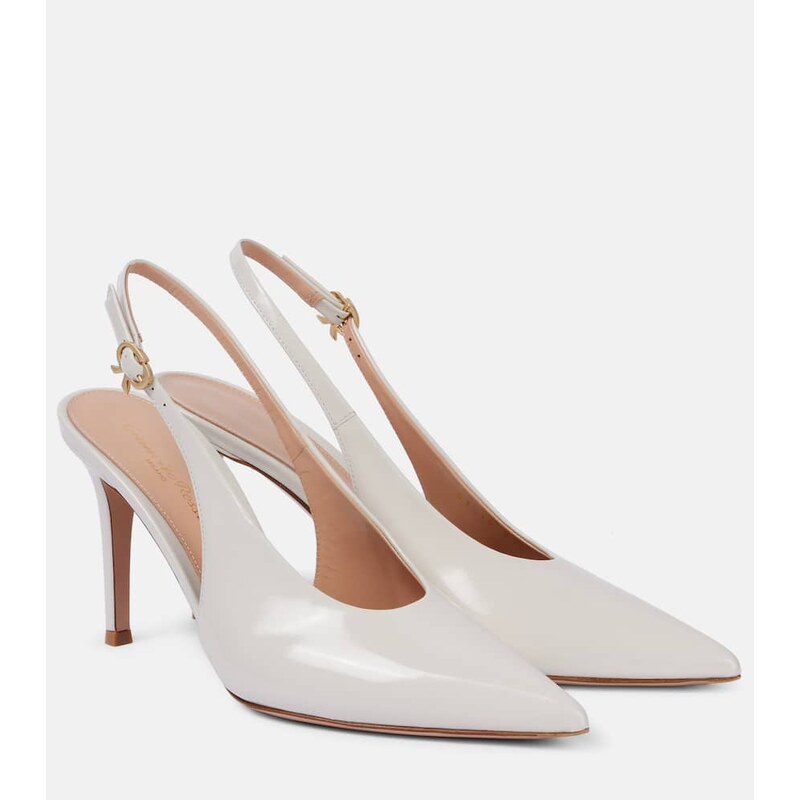 Gianvito Rossi Robbie 85 patent leather slingback pumps