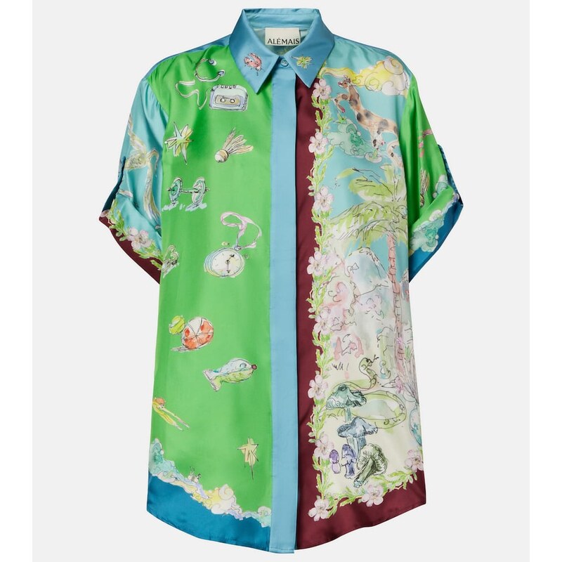 Alemais AlÃmais Daria printed silk satin shirt