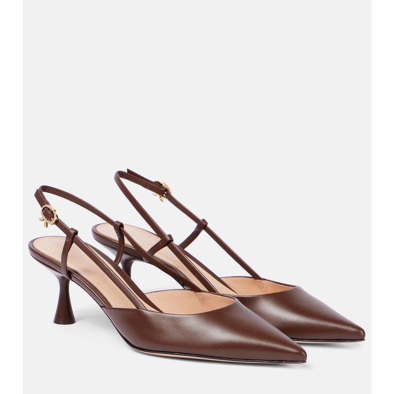 Gianvito Rossi Ascent 55 leather slingback pumps