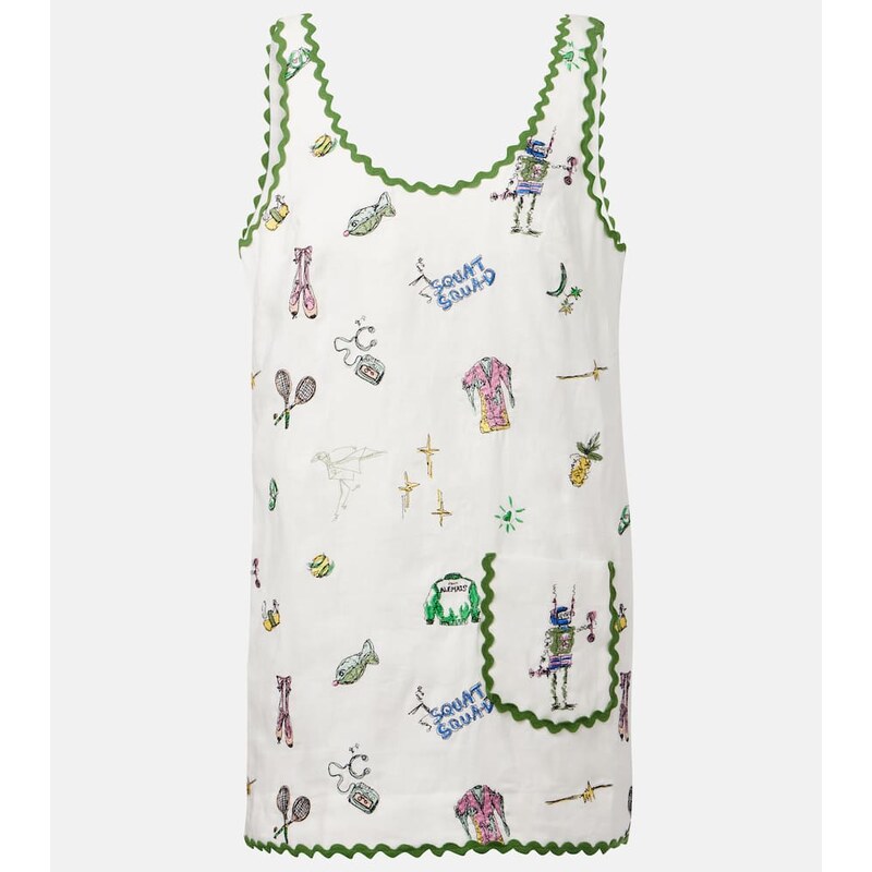 Alemais AlÃmais Play embroidered linen minidress