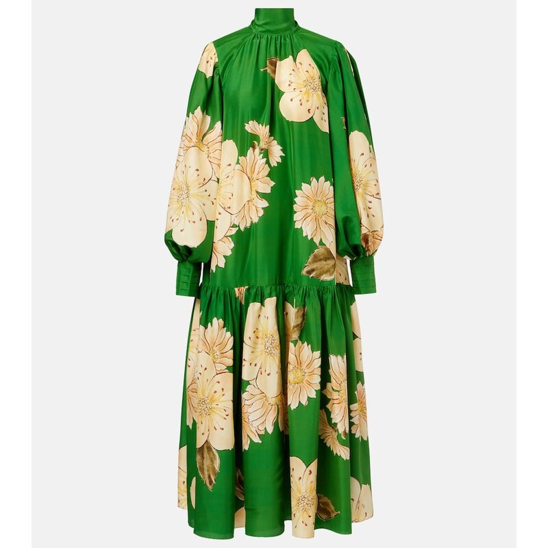 Alemais AlÃmais Sage floral silk midi dress