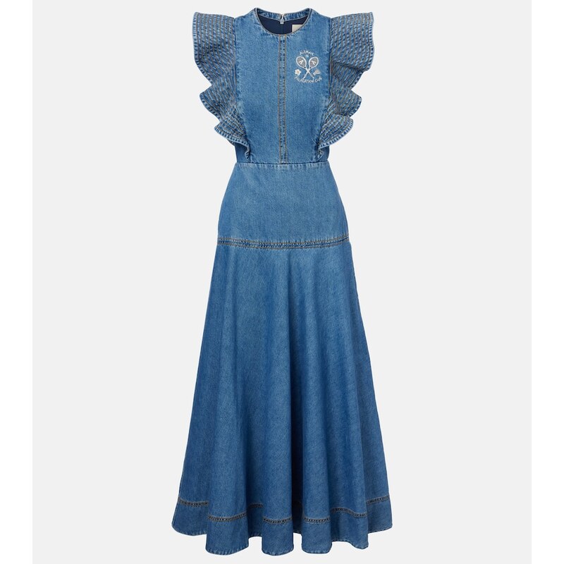 Alemais AlÃmais Stephi ruffled denim maxi dress