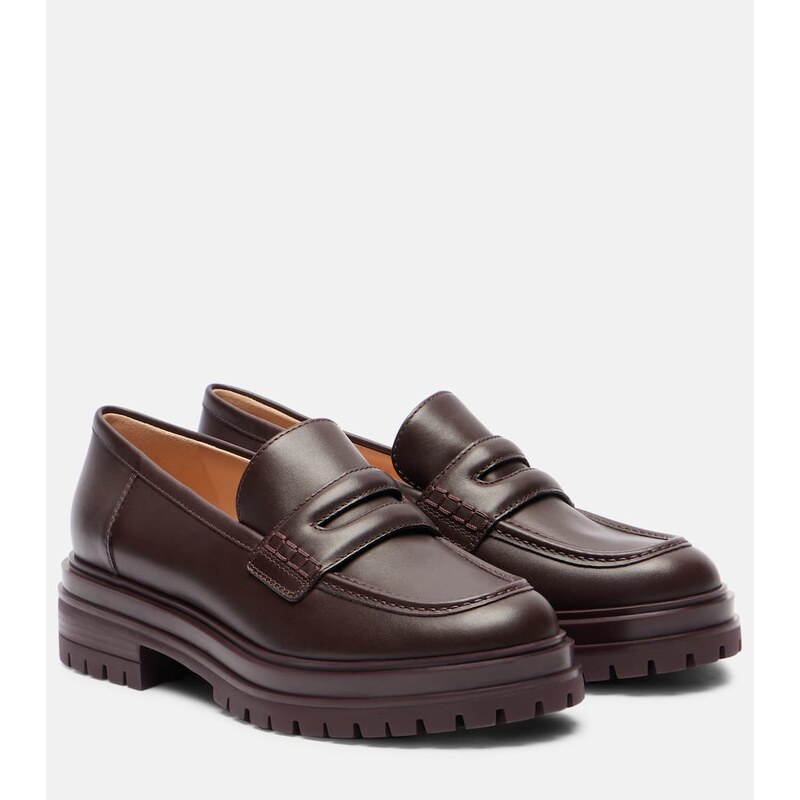 Gianvito Rossi Davis leather penny loafers