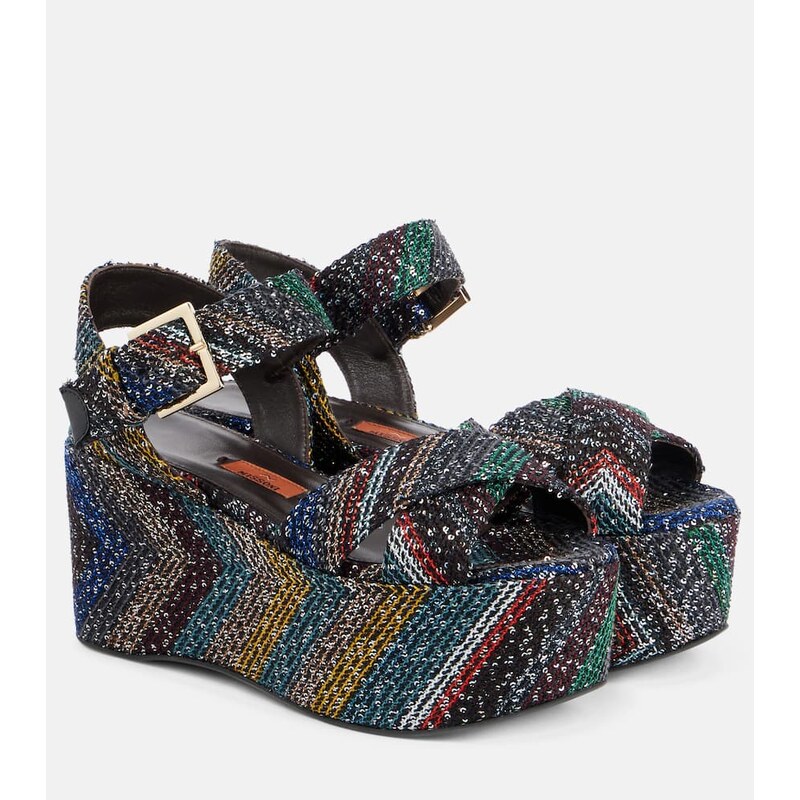 Missoni Julia Caperdoni sequined platform sandals