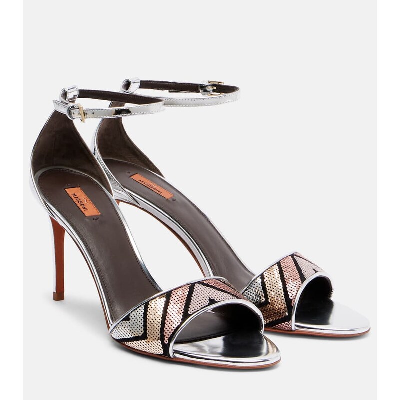Missoni Belle sequined metallic leather sandals