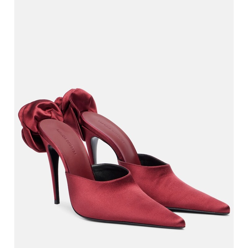 Magda Butrym Floral-appliquÃ satin pumps
