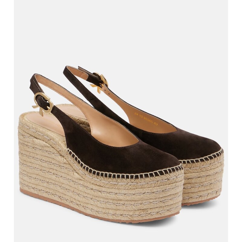 Gianvito Rossi Suede slingback espadrille wedges