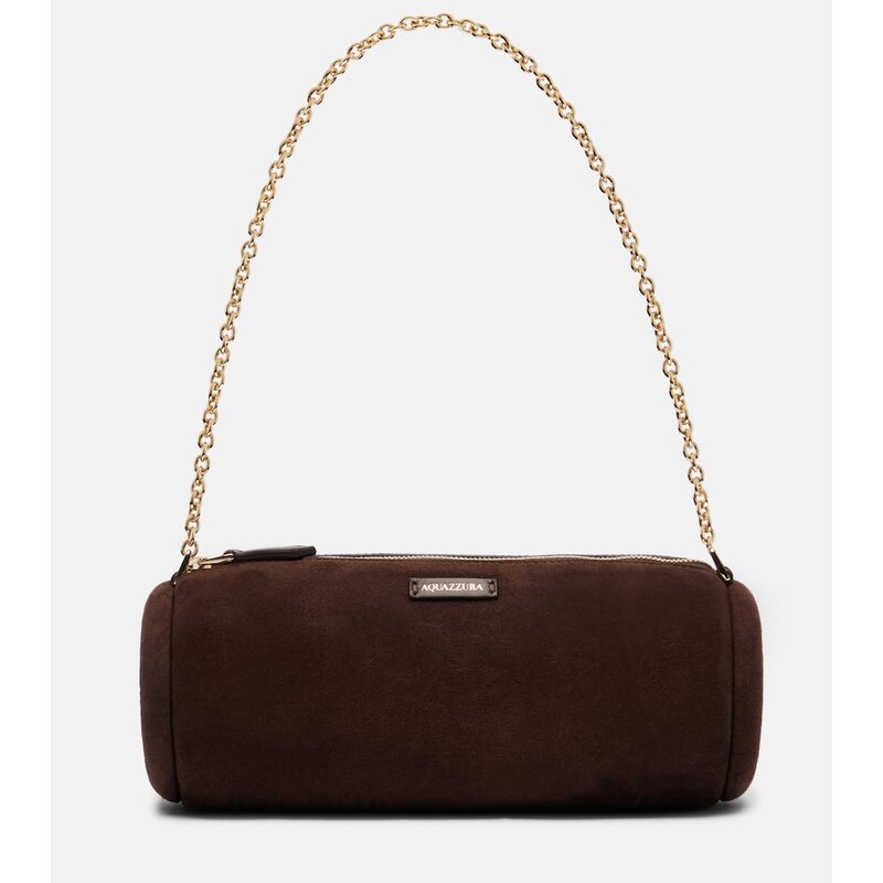 Aquazzura Hoop Mini suede shoulder bag