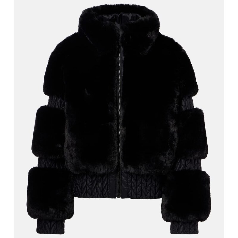Černá Goldbergh Furry ski bunda v zimním stylu