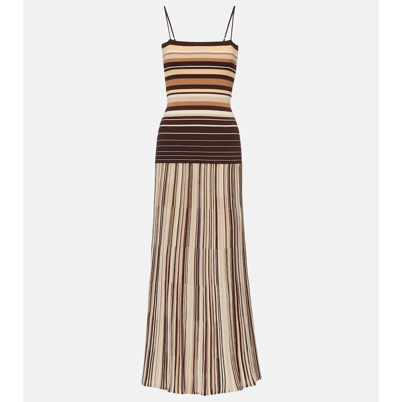Faithfull Esenia striped cotton-blend midi dress