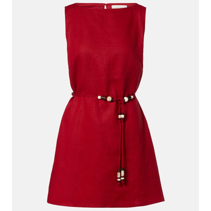 Faithfull Liu belted linen minidress