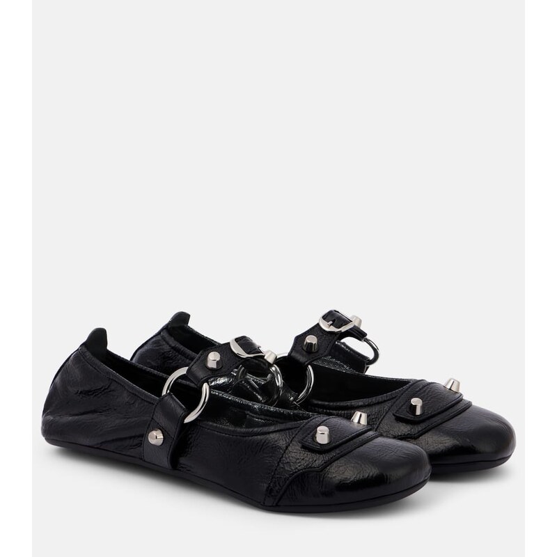 Balenciaga Le City leather Mary Jane flats