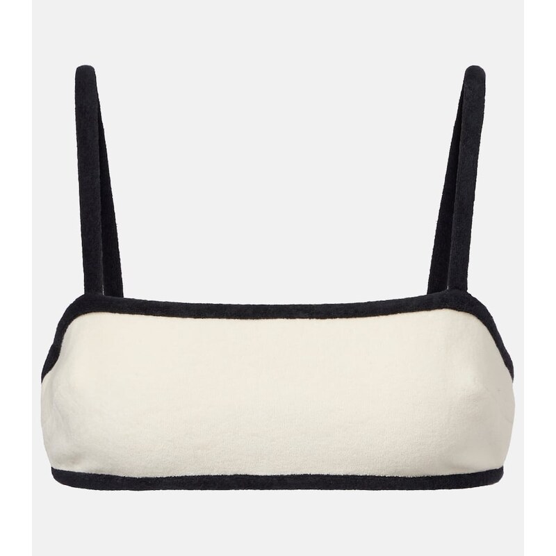 Adriana Degreas Cotton-blend terry bikini top