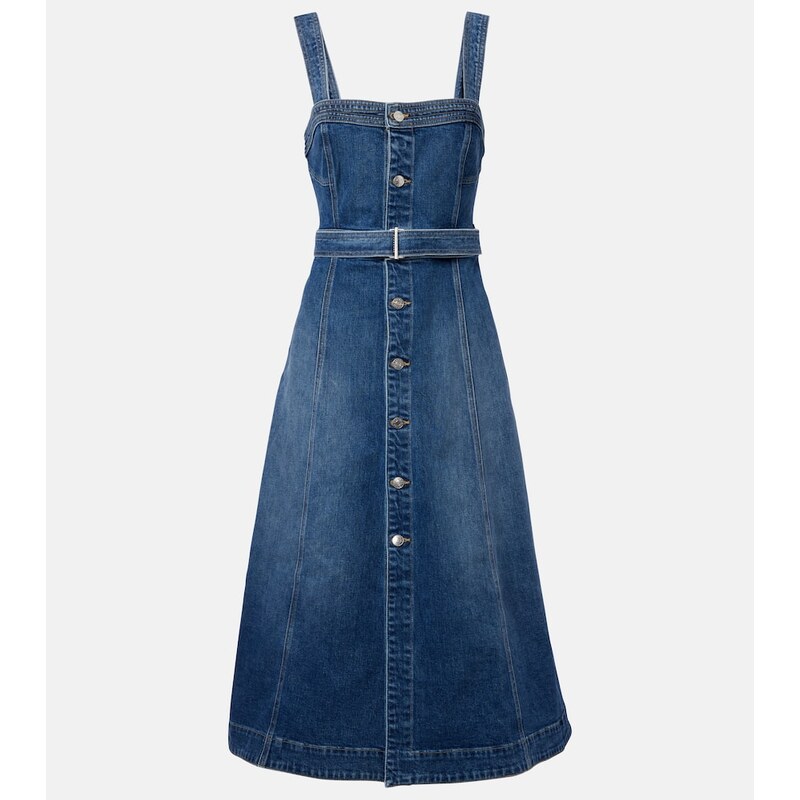 Simkhai Alba belted denim midi dress