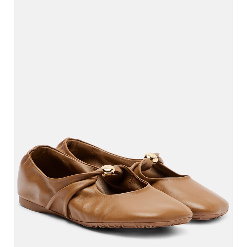 Loewe Pebble leather ballet flats