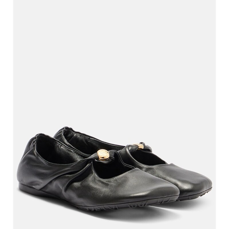 Loewe Pebble Soft leather Mary Jane flats