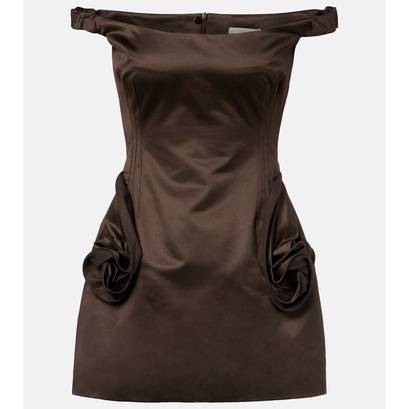 Magda Butrym Floral-appliquÃ satin bustier dress